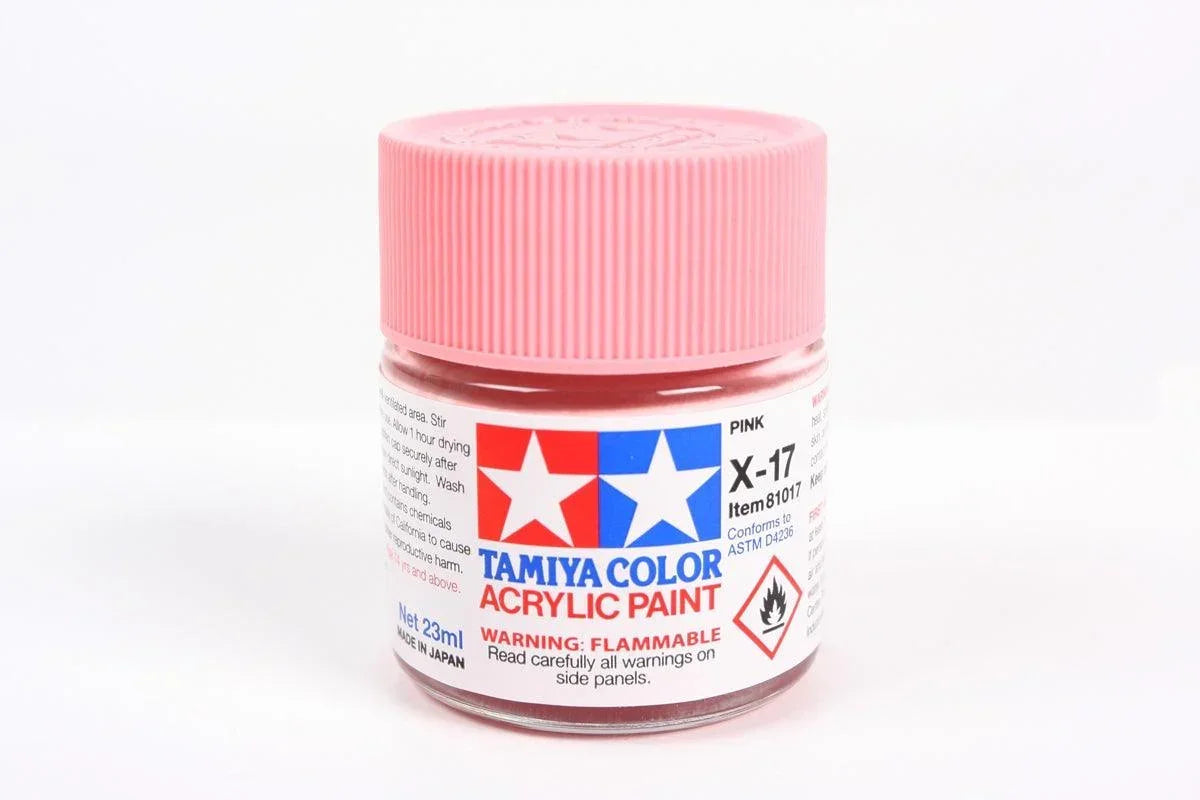 Tamiya 81017 X-17 Pink Acrylic Paint 23ml TAM81017 - A-Z Toy Hobby