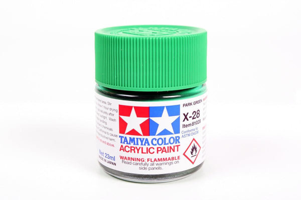 Tamiya 81028 X-28 Park Green Acrylic Paint 23ml TAM81028 - A-Z Toy Hobby