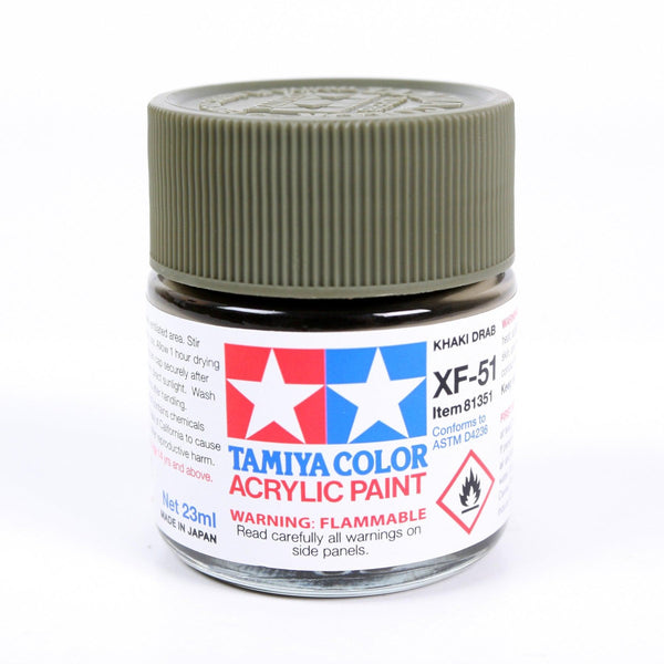 Tamiya 81351 XF-51 Khaki Drab Acrylic Paint 23ml TAM81351 - A-Z Toy Hobby