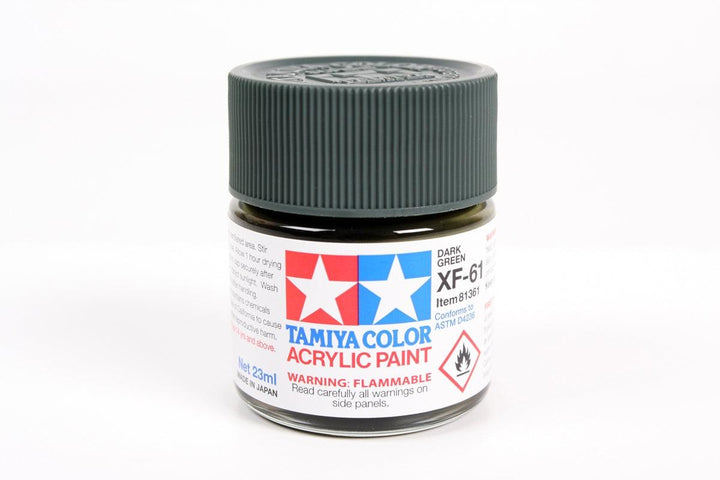 Tamiya 81361 XF-61 Dark Green Acrylic Paint 23ml TAM81361 - A-Z Toy Hobby