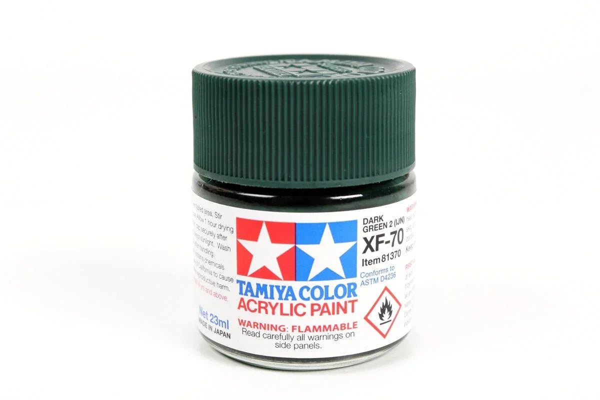 Tamiya 81370 XF-70 Dark Green 2 (IJN) Acrylic Paint 23ml TAM81370 - A-Z Toy Hobby