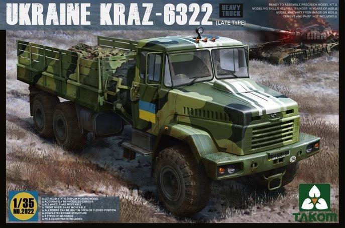 Takom 2022 Ukraine KRAZ-6322 Heavy Truck Late Type 1/35 Model Kit - A-Z Toy Hobby