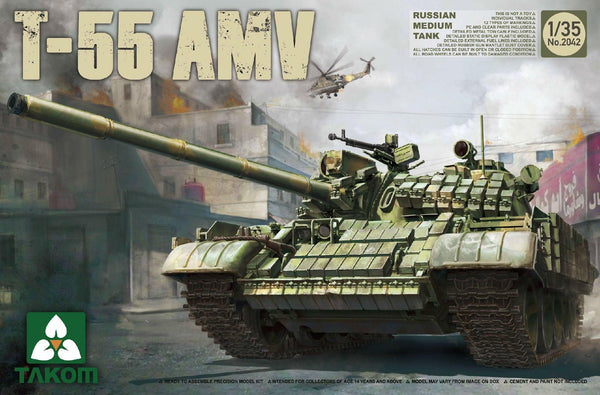 Takom 2042 Russian Medium Tank T-55 AMV 1/35 Model Kit - A-Z Toy Hobby