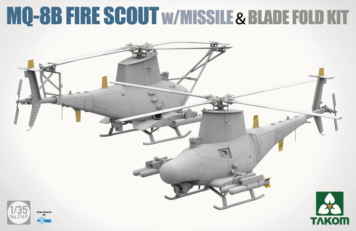 Takom 2169 MQ-8B Fire Scout w/ Missile & Blade Fold Kit 1/35 Model Kit - A-Z Toy Hobby