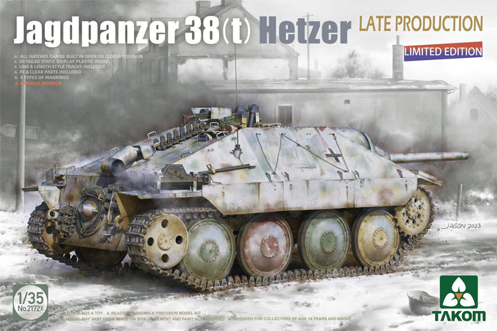 Takom 2172X Jagdpanzer 38(T) Hetzer Late Production 1/35 Model Kit - A-Z Toy Hobby