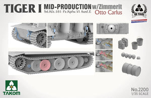 Takom 2200 Tiger I Mid Production w/Zimmerit Otto Carius (Limited edition) 1/35 Model Kit - A-Z Toy Hobby