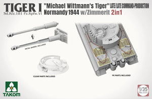 Takom 2201 Tiger I Late Production Tank w/Michael Wittmann Figure (2 in 1) 1/35 Model Kit - A-Z Toy Hobby