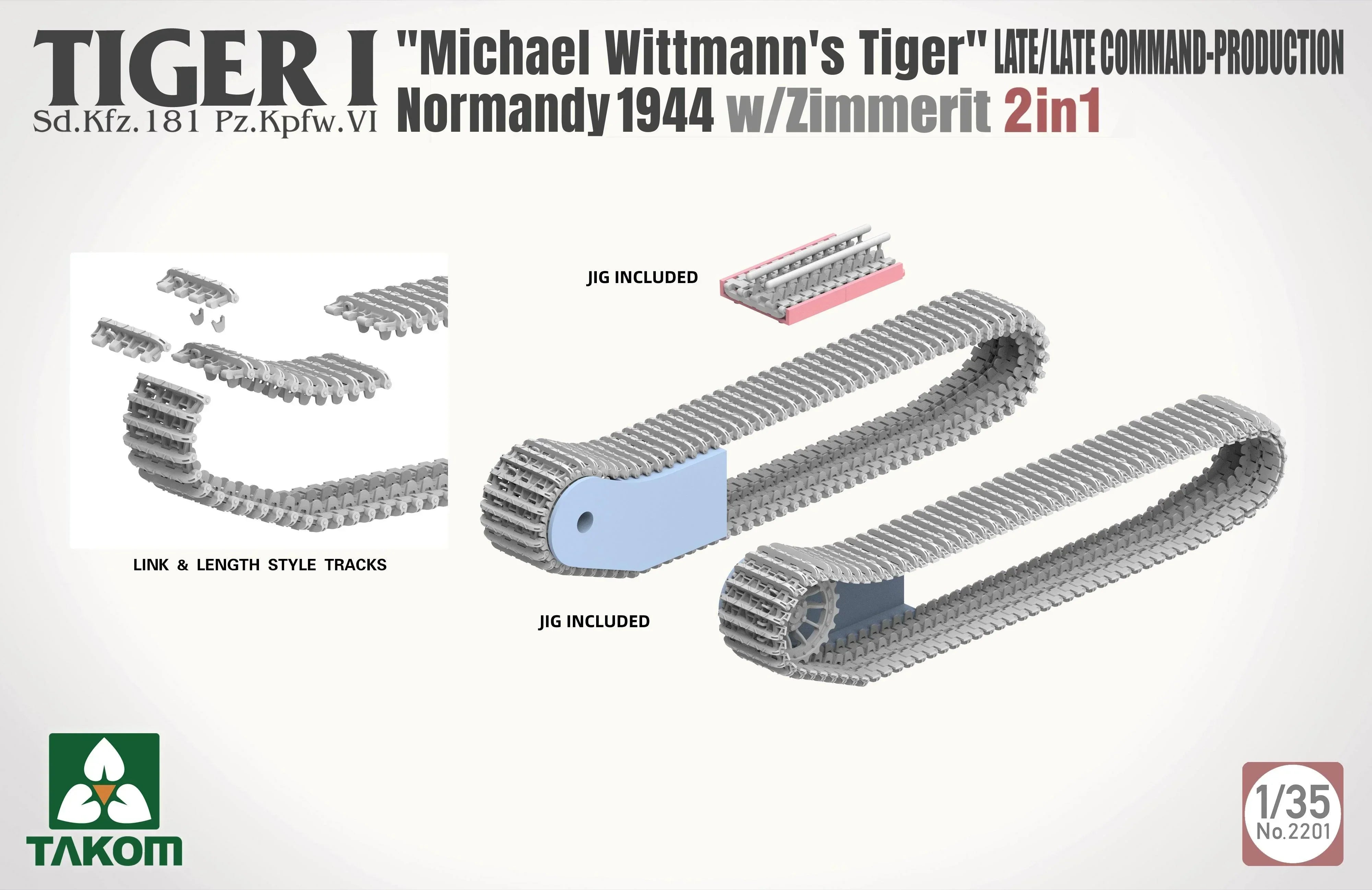 Takom 2201 Tiger I Late Production Tank w/Michael Wittmann Figure (2 in 1) 1/35 Model Kit - A-Z Toy Hobby