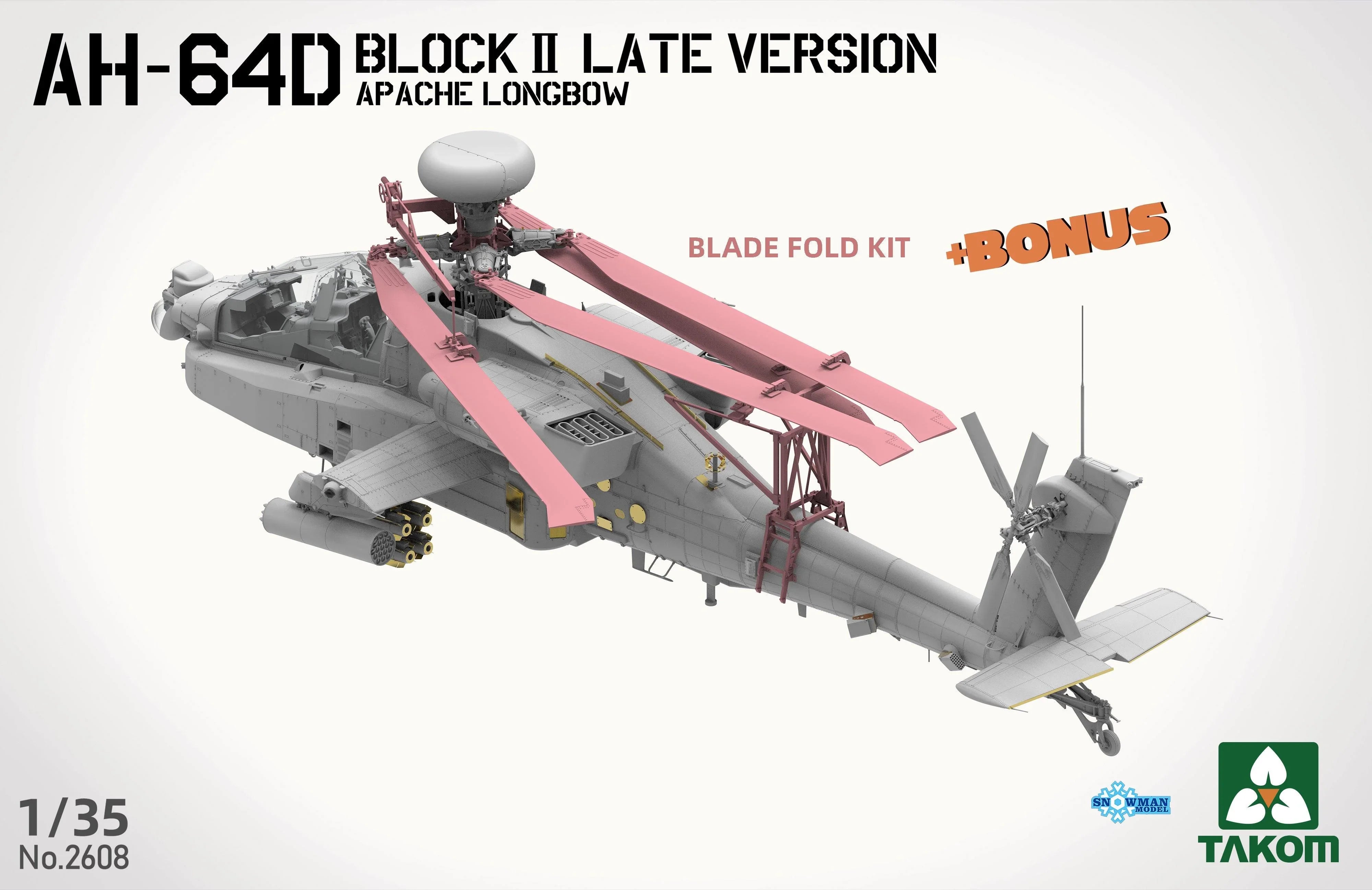 Takom 2608 AH-64D Apache Longbow Block II Late Version 1/35 Model Kit - A-Z Toy Hobby