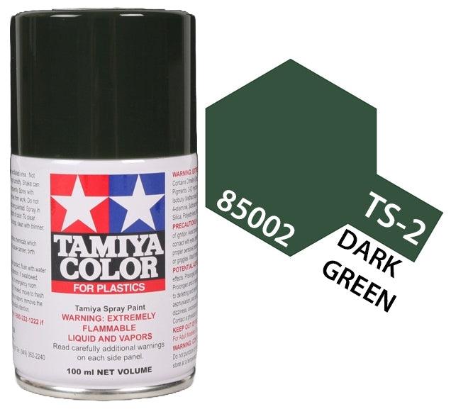 Tamiya 85002 TS-2 Dark Green Lacquer Spray Paint 100ml TAM85002 - A-Z Toy Hobby