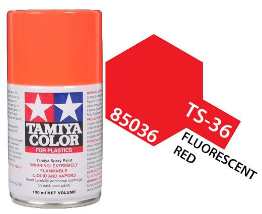 Tamiya 85036 TS-36 Fluorescent Red Lacquer Spray Paint 100ml TAM85036 - A-Z Toy Hobby