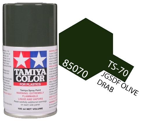 Tamiya 85070 TS-70 Olive Drab (JGSDF) Lacquer Spray Paint 100ml TAM85070 - A-Z Toy Hobby