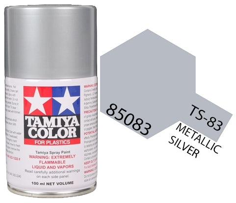 Tamiya 85083 TS-83 Metallic Silver Lacquer Spray Paint 100ml TAM85083 - A-Z Toy Hobby