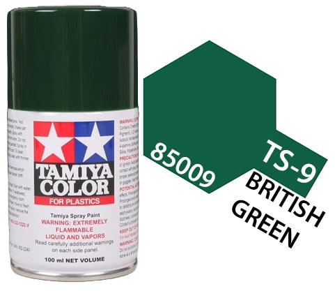 Tamiya 85009 TS-9 British Green Lacquer Spray Paint 100ml TAM85009 - A-Z Toy Hobby