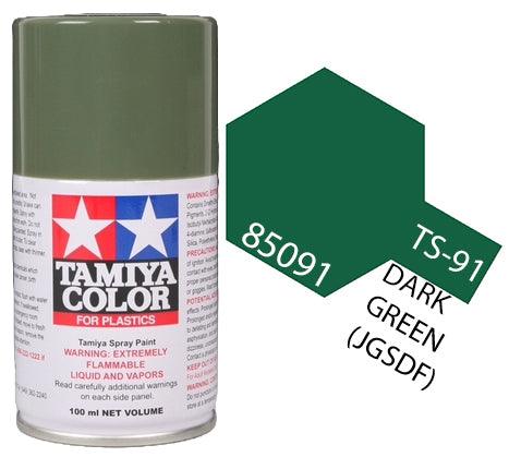 Tamiya 85091 TS-91 Dark Green (JGSDF) Lacquer Spray Paint 100ml TAM85091 - A-Z Toy Hobby