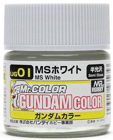 Mr. Hobby UG01 Gundam Color MS White Lacquer Paint 10ml - A-Z Toy Hobby