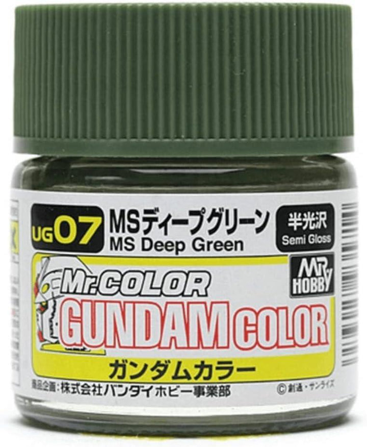Mr. Hobby UG07 Gundam Color MS Deep Green Lacquer Paint 10ml - A-Z Toy Hobby