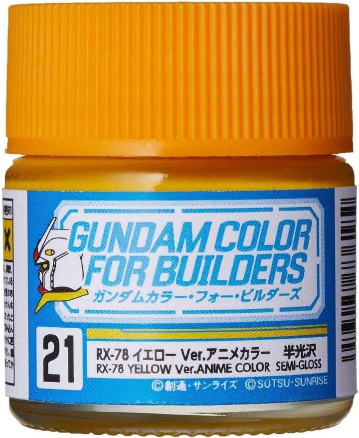 Mr. Hobby UG21 Gundam Color RX-78 Yellow Ver. Anime Color Lacquer Paint 10ml - A-Z Toy Hobby