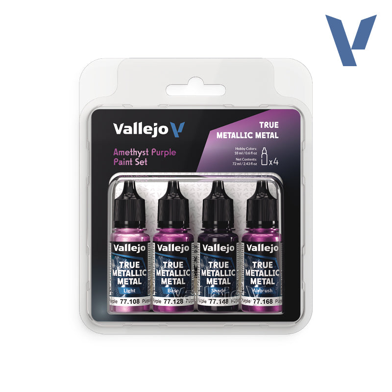 Vallejo 77255 True Metallic Metal Amethyst Purple Paint Set