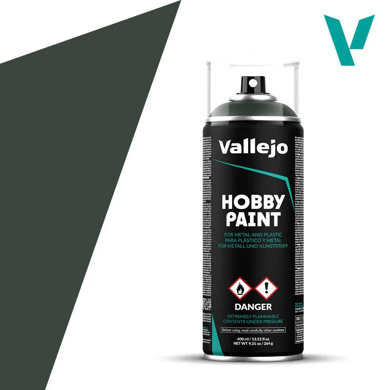 Vallejo 28026 Dark Green Spray Paint 400ml - A-Z Toy Hobby
