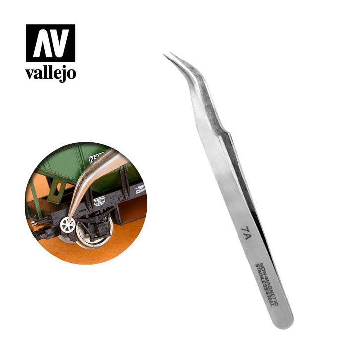 Vallejo Extra Fine Curved Tweezers T12004 - A-Z Toy Hobby