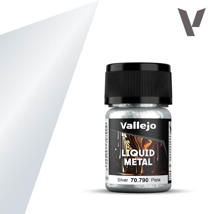 Vallejo 70790 Liquid Metal - Silver Paint 35ml - A-Z Toy Hobby