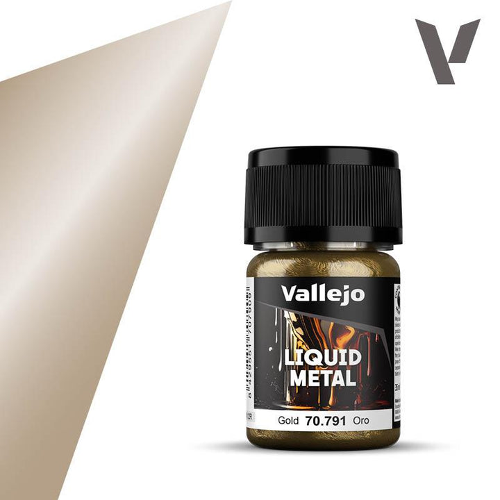 Vallejo 70791 Liquid Metal - Gold Paint 35ml - A-Z Toy Hobby