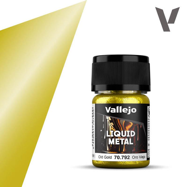 Vallejo 70792 Liquid Metal - Old Gold Paint 35ml - A-Z Toy Hobby