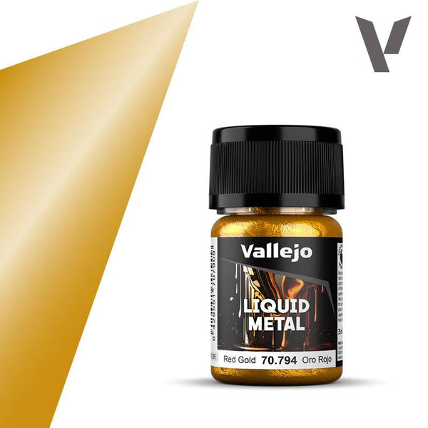 Vallejo 70794 Liquid Metal - Red Gold Paint 35ml - A-Z Toy Hobby