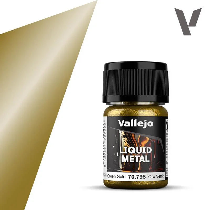 Vallejo 70795 Liquid Metal - Green Gold Paint 35ml - A-Z Toy Hobby