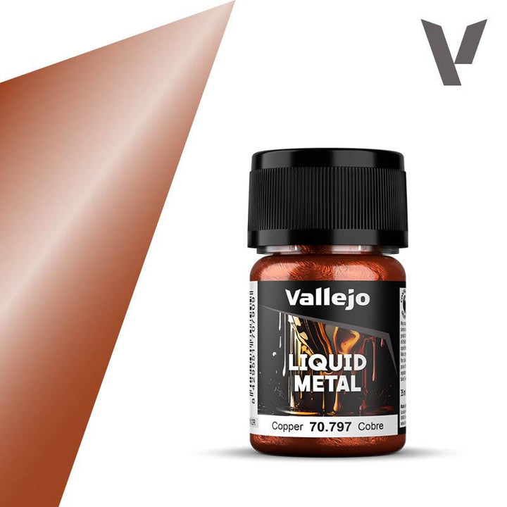 Vallejo 70797 Liquid Metal - Copper Paint 35ml - A-Z Toy Hobby