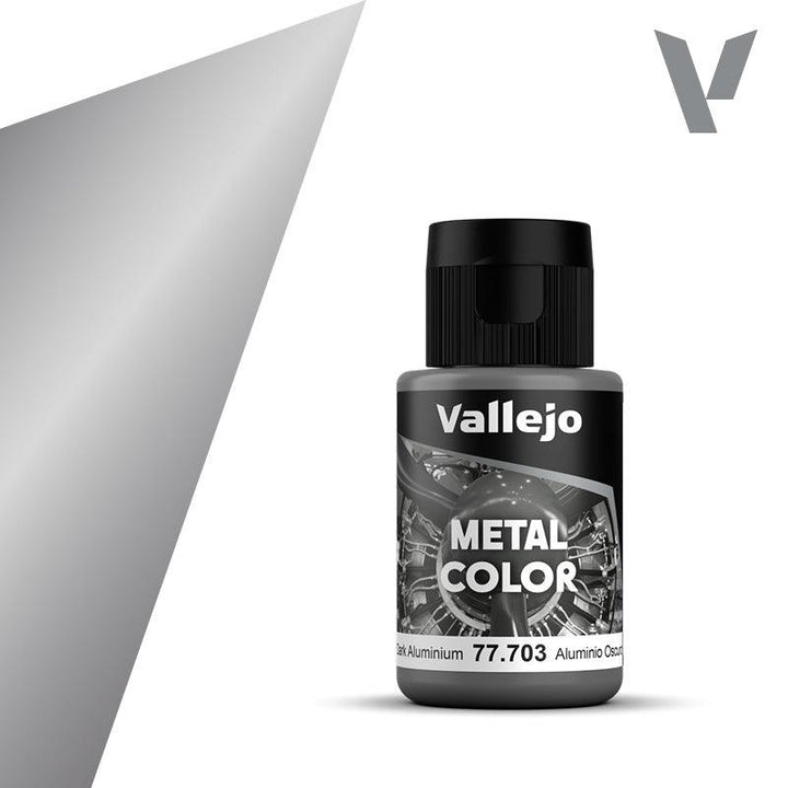 Vallejo 77703 Metal Color Dark Aluminum Acrylic Paint 35ml - A-Z Toy Hobby