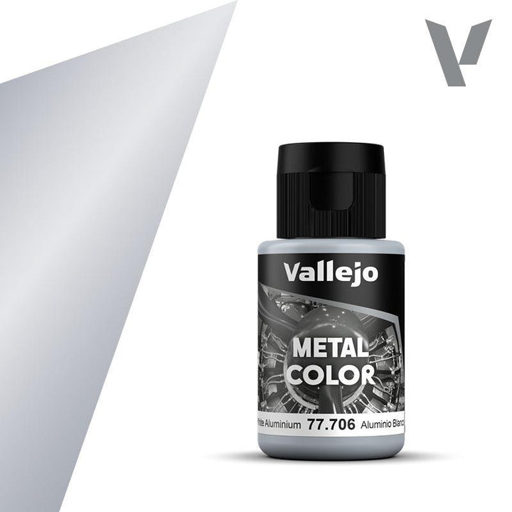 Vallejo 77706 Metal Color White Aluminum Acrylic Paint 35ml - A-Z Toy Hobby