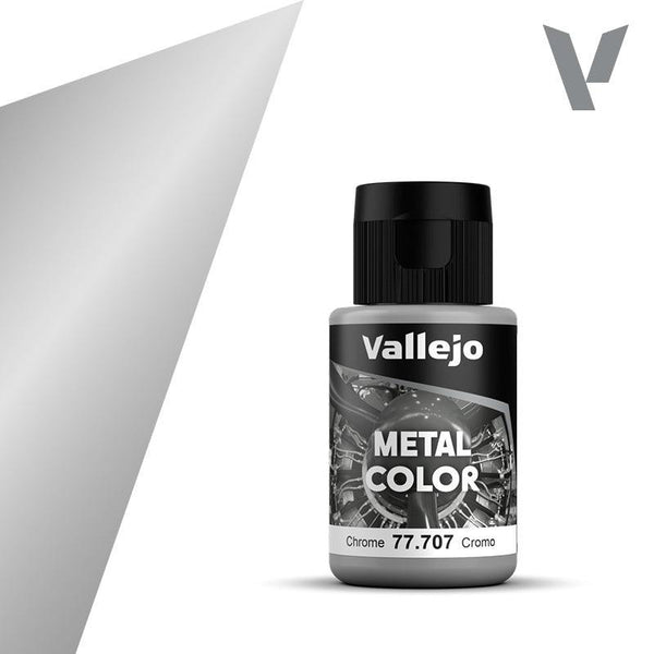Vallejo 77707 Metal Color Chrome Acrylic Paint 35ml - A-Z Toy Hobby