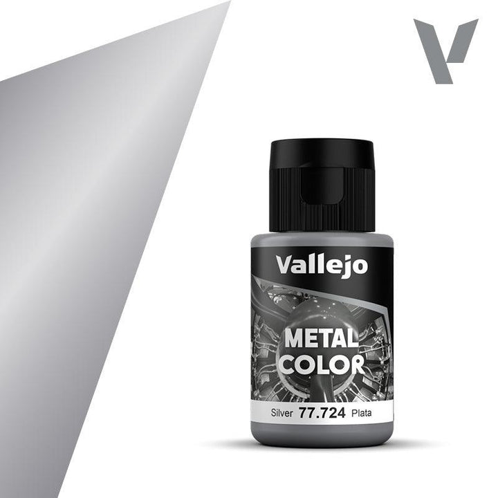 Vallejo 77724 Metal Color Silver Acrylic Paint 35ml - A-Z Toy Hobby