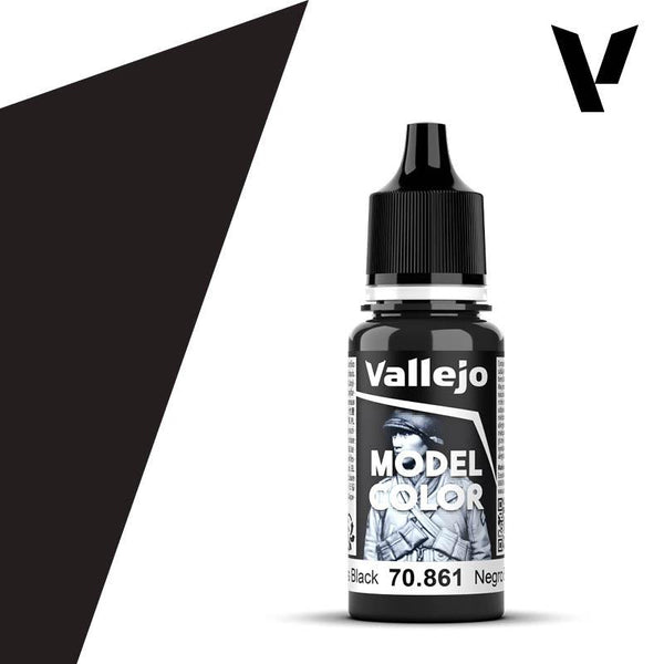 Vallejo 70861 Model Color 192 Glossy Black Acrylic Paint 18ml - A-Z Toy Hobby