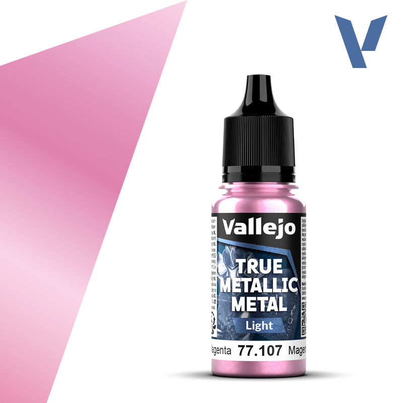Vallejo 77107 True Metallic Metal Crimson Magenta (Light) Paint 18ml