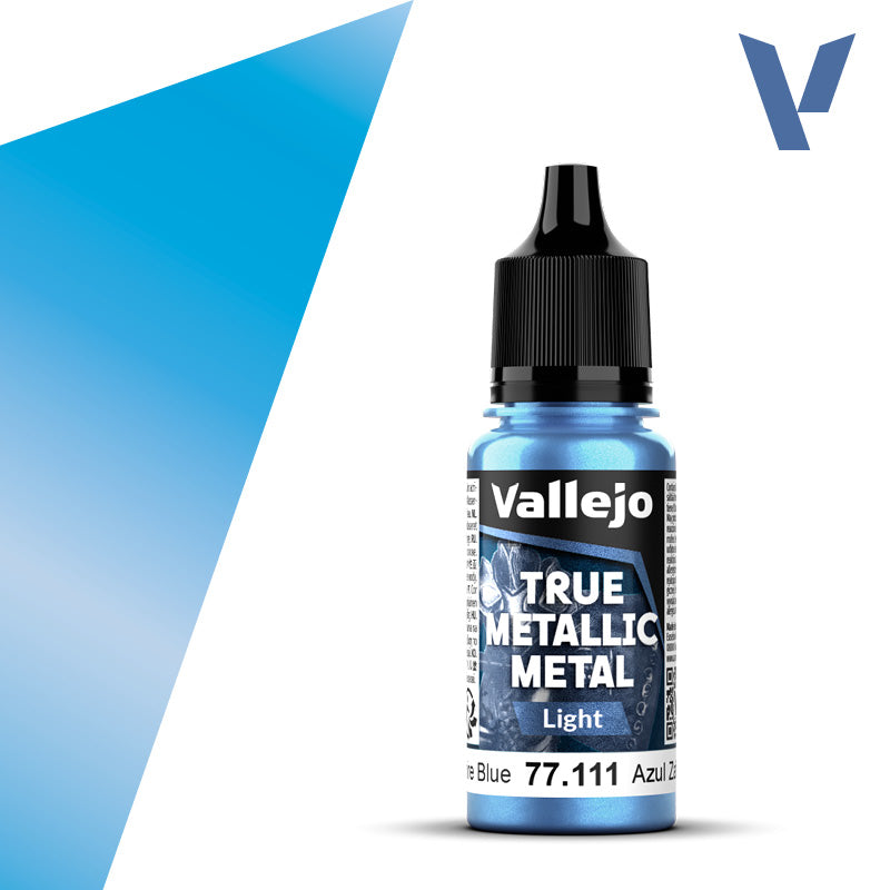 Vallejo 77111 True Metallic Metal Sapphire Blue (Light) Paint 18ml