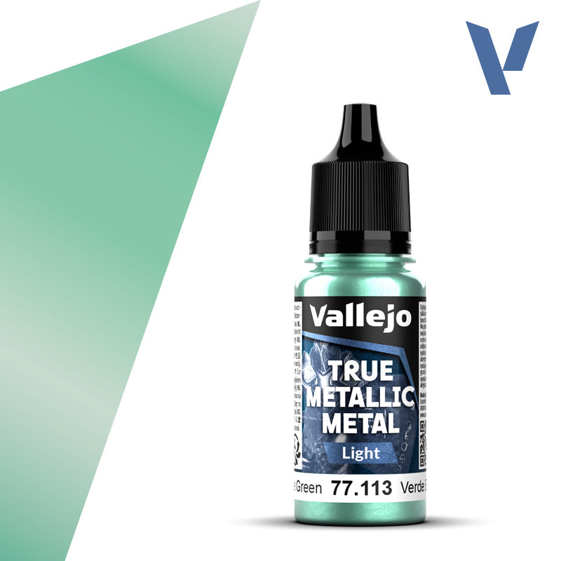 Vallejo 77113 True Metallic Metal Beetle Green (Light) Paint 18ml