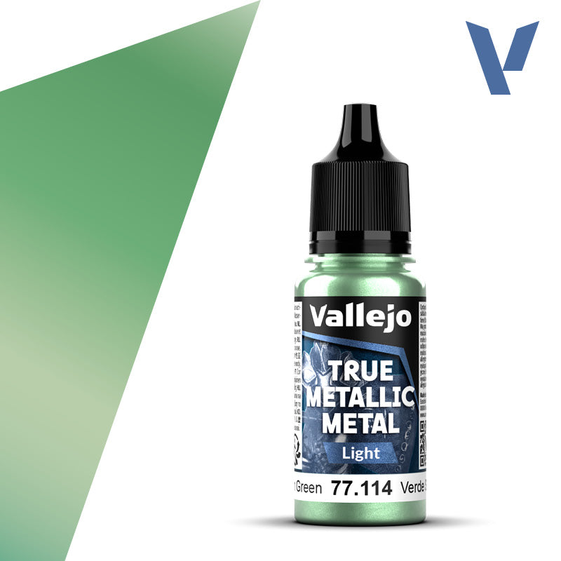 Vallejo 77114 True Metallic Metal Dusken Green (Light) Paint 18ml