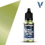 Vallejo 77115 True Metallic Metal Amber Green (Light) Paint 18ml