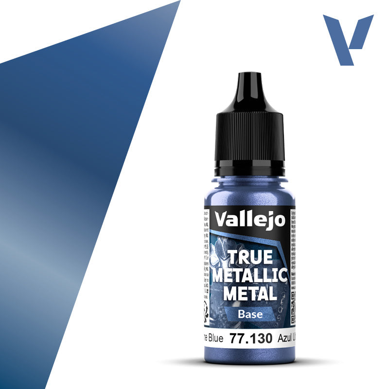 Vallejo 77130 True Metallic Metal Ultramarine Blue (Base) Paint 18ml