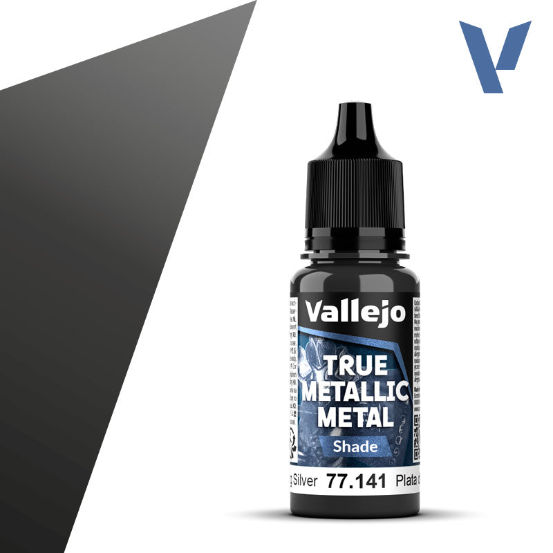 Vallejo 77141 True Metallic Metal Sterling Silver (Shade) Paint 18ml