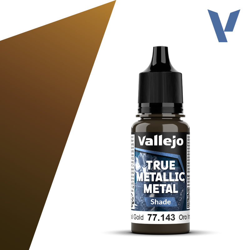 Vallejo 77143 True Metallic Metal Imperial Gold (Shade) Paint 18ml