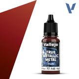 Vallejo 77145 True Metallic Metal Forged Red (Shade) Paint 18ml