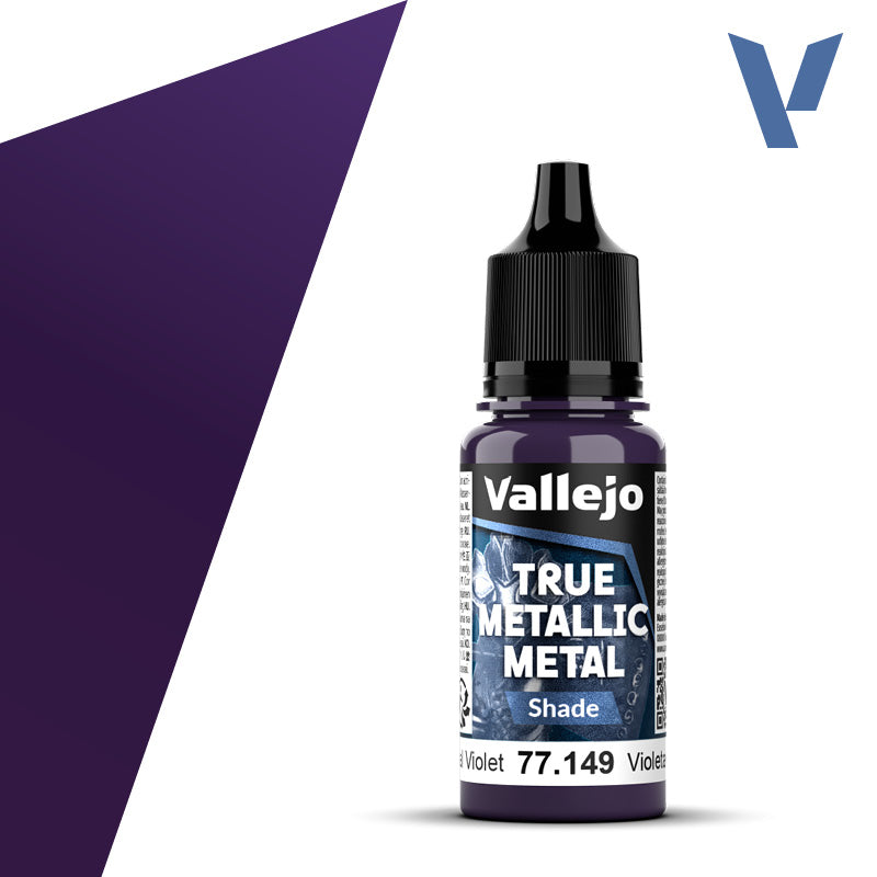 Vallejo 77149 True Metallic Metal Celestial Violet (Shade) Paint 18ml