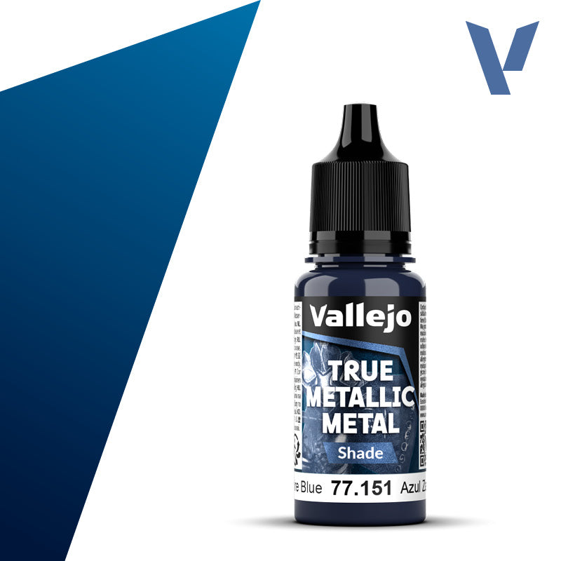 Vallejo 77151 True Metallic Metal Sapphire Blue (Shade) Paint 18ml