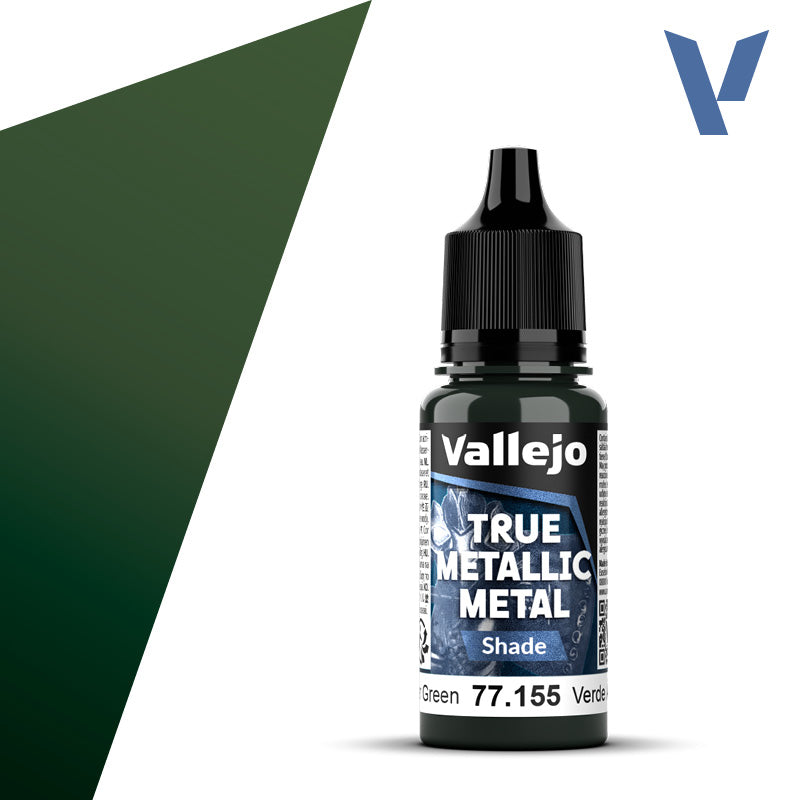 Vallejo 77155 True Metallic Metal Amber Green (Shade) Paint 18ml