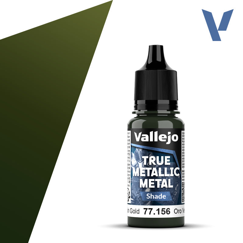Vallejo 77156 True Metallic Metal Greenish Gold (Shade) Paint 18ml