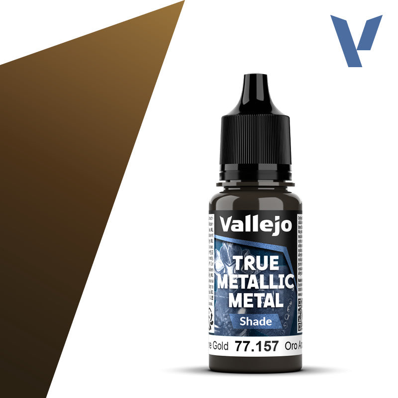 Vallejo 77157 True Metallic Metal Arcane Gold (Shade) Paint 18ml